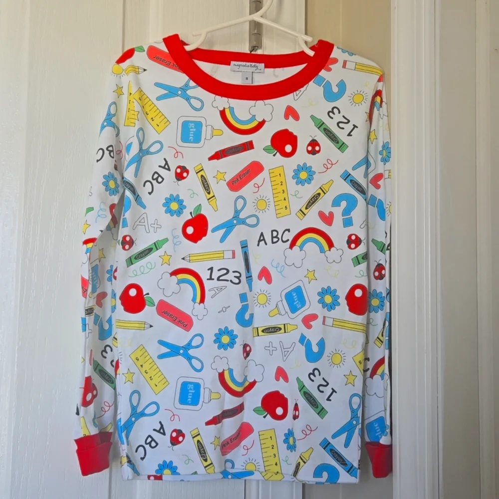 NWOT Unisex Size 8 And Size 10 Kids Pajamas School Themed - Picture 1 of 12